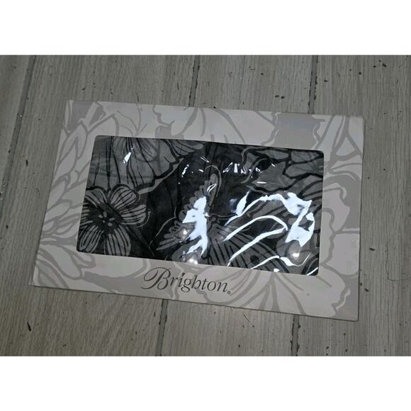 Brighton Black & White Always Right Scarf Purse Decor Silk Butterfly Floral New - Picture 4 of 5